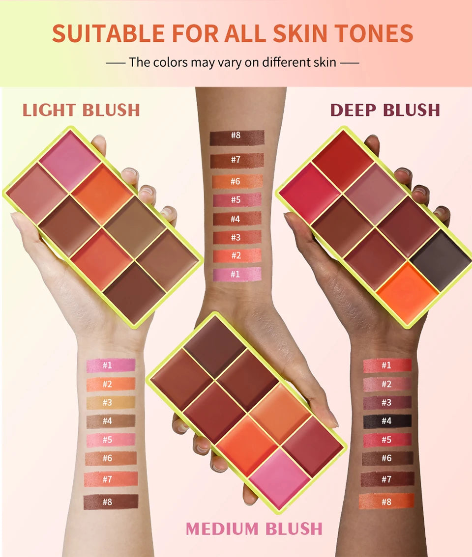 Curve Case Cream Eyebrow Cream Blush Highlighter Palette Matte Shimmer Finishes Shadow Tones Long-Lasting Cosmetics