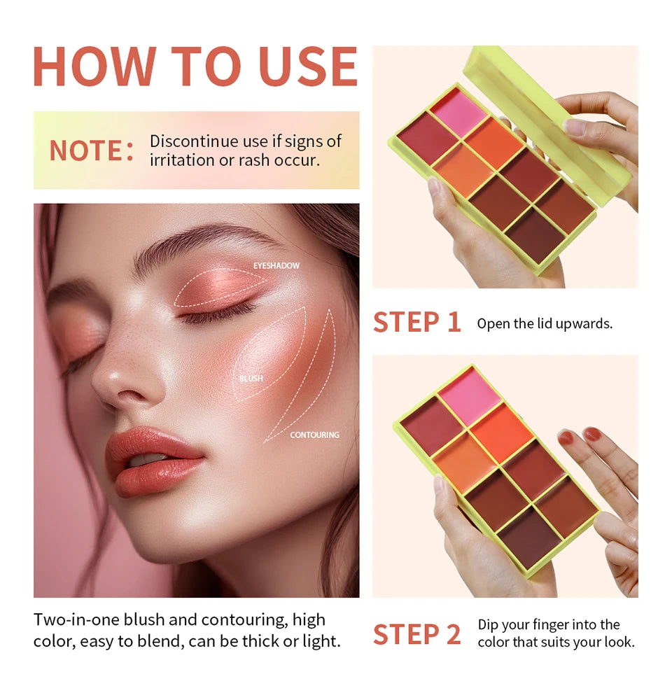 Curve Case Cream Eyebrow Cream Blush Highlighter Palette Matte Shimmer Finishes Shadow Tones Long-Lasting Cosmetics