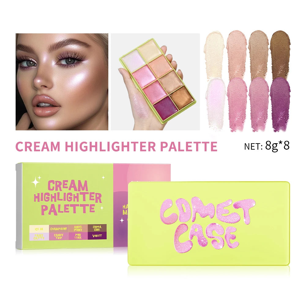 Curve Case Cream Eyebrow Cream Blush Highlighter Palette Matte Shimmer Finishes Shadow Tones Long-Lasting Cosmetics